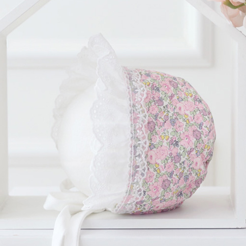 오가닉 리버티 잔꽃무늬 보넷 만들기 태교바느질 DIY(사계절용)