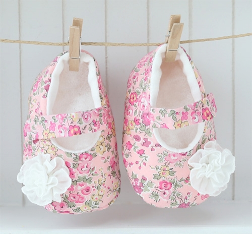 오가닉 리버티 테이텀핑크 아기 신발 만들기 태교바느질 DIY