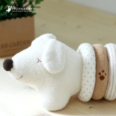 오가닉 베이글 강아지 애착 인형 만들기 태교바느질 DIY(아이보리)