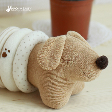 오가닉 베이글 강아지 애착 인형 만들기 태교바느질 DIY(브라운)
